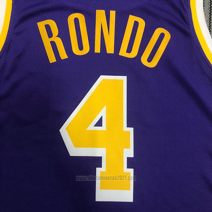 Camiseta Los Angeles Lakers Rajon Rondo #4 Statement Edition 2021-22 Violeta